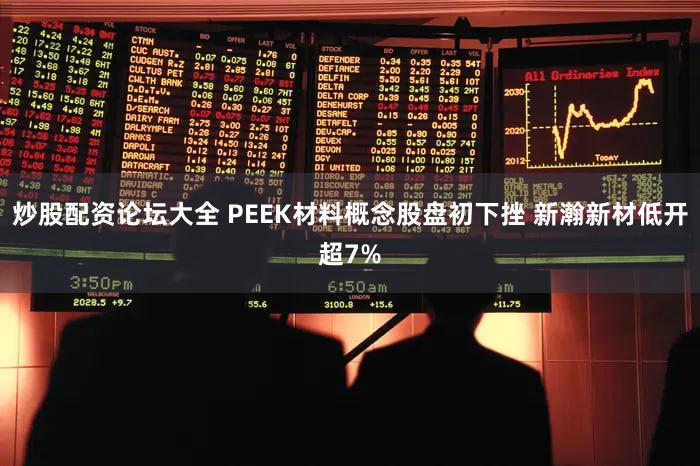 炒股配资论坛大全 PEEK材料概念股盘初下挫 新瀚新材低开超7%