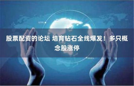 股票配资的论坛 培育钻石全线爆发！多只概念股涨停