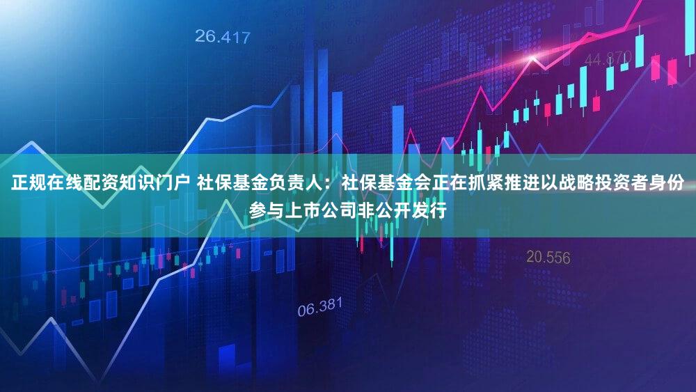 正规在线配资知识门户 社保基金负责人：社保基金会正在抓紧推进以战略投资者身份参与上市公司非公开发行