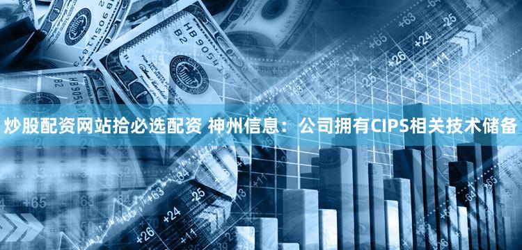 炒股配资网站拾必选配资 神州信息：公司拥有CIPS相关技术储备